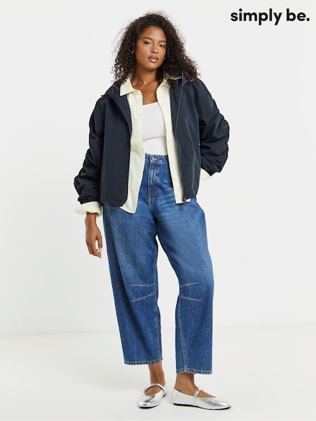 Blue - Simply Be Hooded Light Weight Jacket