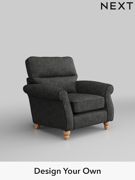 Boucle Weave Easy Clean/Charcoal Grey Ashford Highback (M27966) | £825