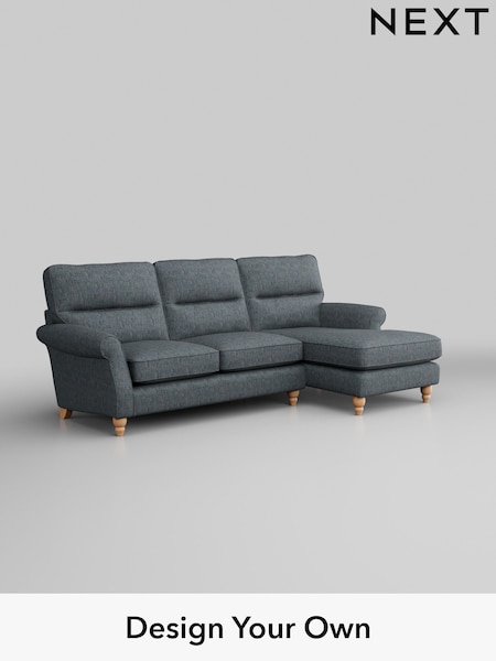 Boucle Weave Easy Clean/Dark Blue Ashford Highback (M27967) | £1,925