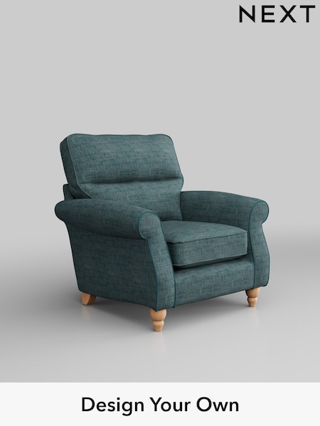 Boucle Weave Easy Clean/Dark Teal Green Ashford Highback (M27970) | £825