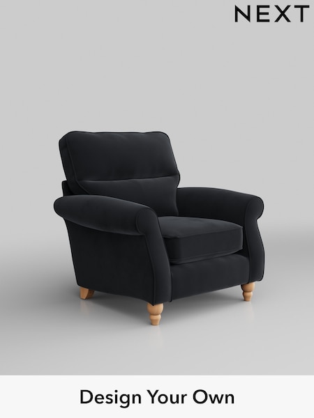 Plush Velvet Easy Clean/Charcoal Grey Ashford Highback (M28010) | £925