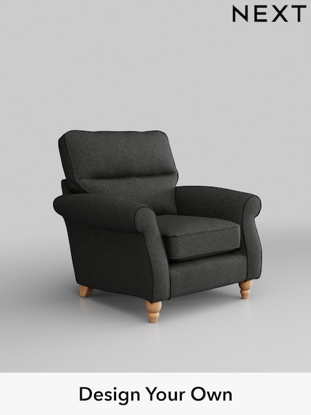 Tweedy Blend Easy Clean/Charcoal Grey Ashford Highback (M28028) | £825