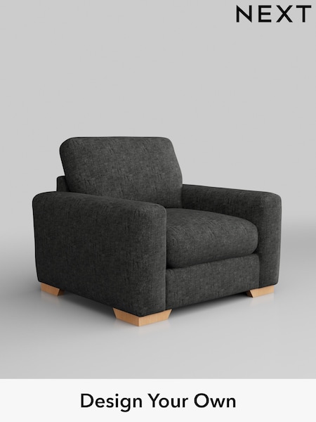 Boucle Weave Easy Clean/Charcoal Grey Houghton Deep Relaxed Sit (M29862) | £825