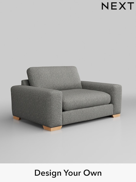 Chunky Boucle Easy Clean/Mid Grey Houghton Deep Relaxed Sit (M29891) | £1,225