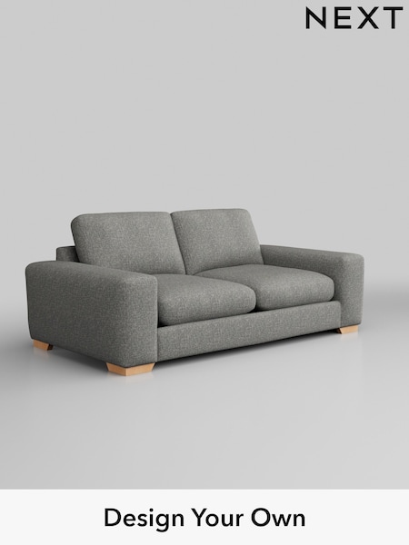 Chunky Boucle Easy Clean/Mid Grey Houghton Deep Relaxed Sit (M29891) | £1,425