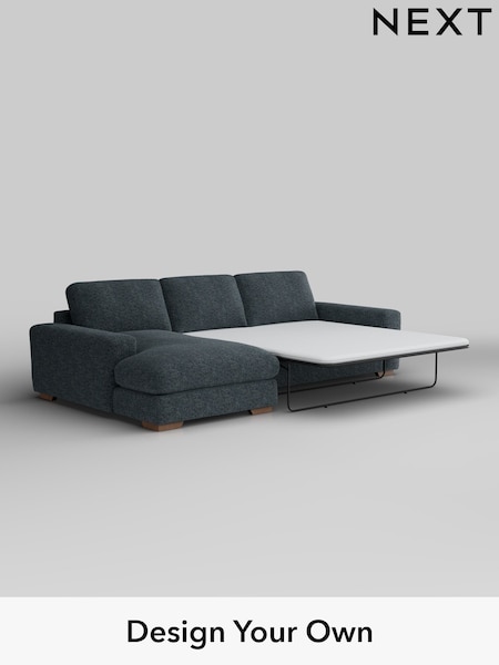 Chunky Chenille/Dark Navy Blue Houghton Deep Relaxed Sit (M29897) | £2,825