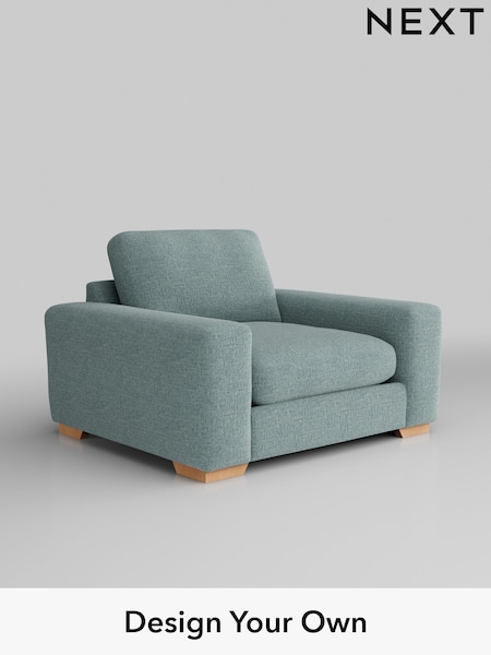 Chunky Chenille/Light Teal Green Houghton Deep Relaxed Sit (M29903) | £1,025