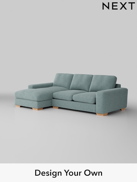 Chunky Chenille/Light Teal Green Houghton Deep Relaxed Sit (M29903) | £2,125