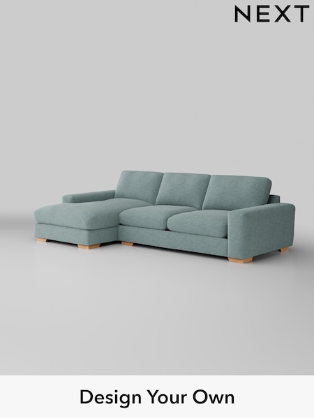 Chunky Chenille/Light Teal Green Houghton Deep Relaxed Sit (M29903) | £2,325