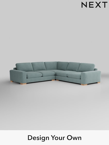 Chunky Chenille/Light Teal Green Houghton Deep Relaxed Sit (M29903) | £2,925