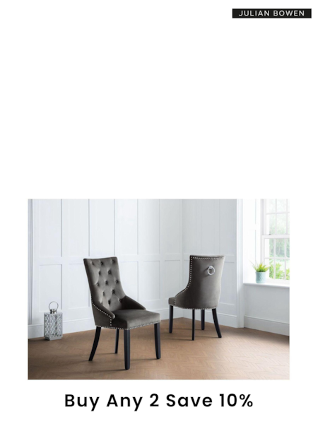 Julian Bowen Set of 2 Grey Veneto Knockerback Chairs (M29938) | £330