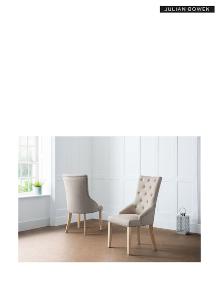 Julian Bowen Cream Set Of 2 Loire Button back Chairs (M29939) | £320