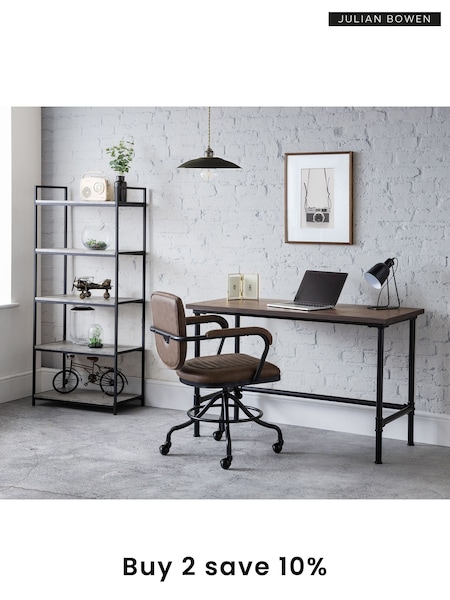 Julian Bowen Black Carnegie Pipe Desk (M29958) | £210
