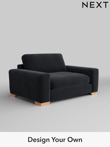 Plush Velvet Easy Clean/Charcoal Grey Houghton Deep Relaxed Sit (M30056) | £1,225