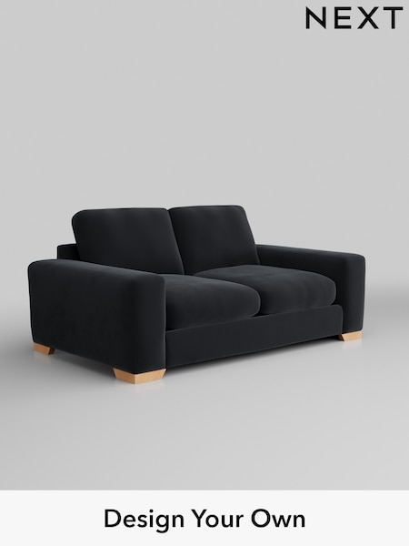 Plush Velvet Easy Clean/Charcoal Grey Houghton Deep Relaxed Sit (M30056) | £1,325