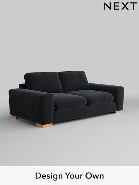 Plush Velvet Easy Clean/Charcoal Grey Houghton Deep Relaxed Sit (M30056) | £1,425