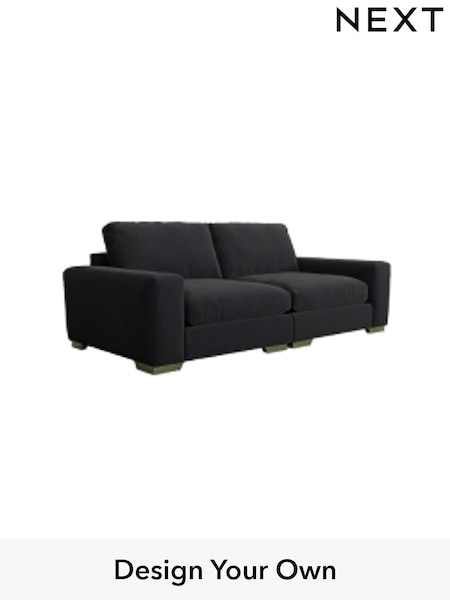 Plush Velvet Easy Clean/Charcoal Grey Houghton Deep Relaxed Sit (M30056) | £1,525
