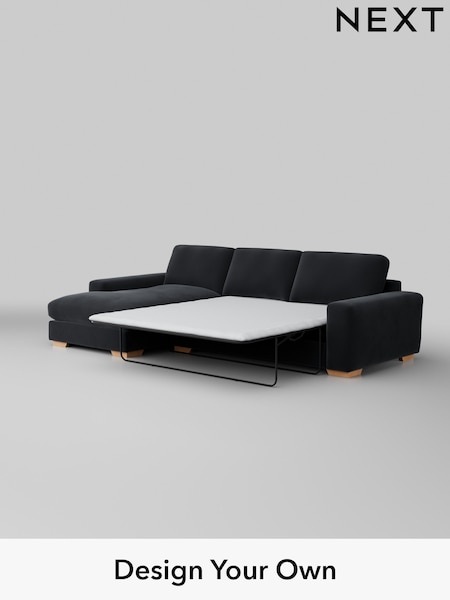 Plush Velvet Easy Clean/Charcoal Grey Houghton Deep Relaxed Sit (M30056) | £2,825