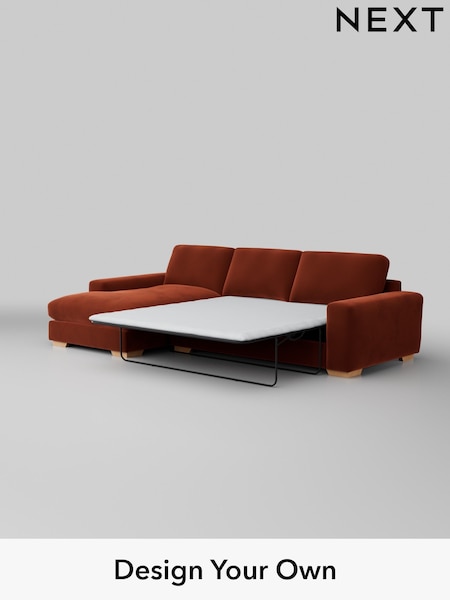 Plush Velvet Easy Clean/Ginger Orange Houghton Deep Relaxed Sit (M30058) | £2,825