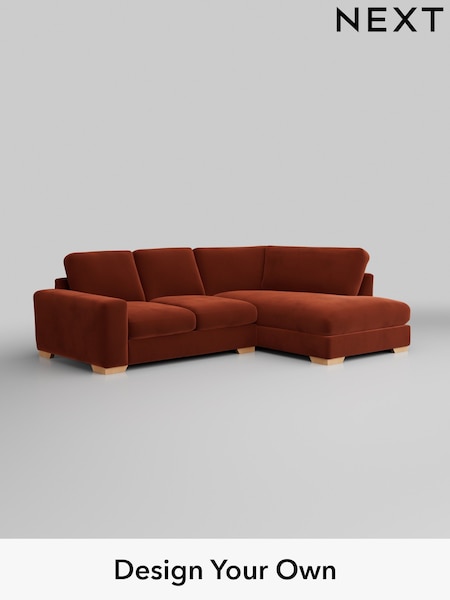 Plush Velvet Easy Clean/Ginger Orange Houghton Deep Relaxed Sit (M30058) | £2,150