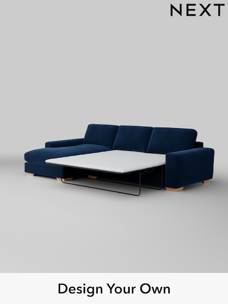 Plush Velvet Easy Clean/Navy Blue Houghton Deep Relaxed Sit (M30068) | £2,825