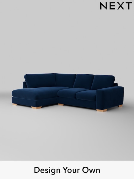 Plush Velvet Easy Clean/Navy Blue Houghton Deep Relaxed Sit (M30068) | £2,150