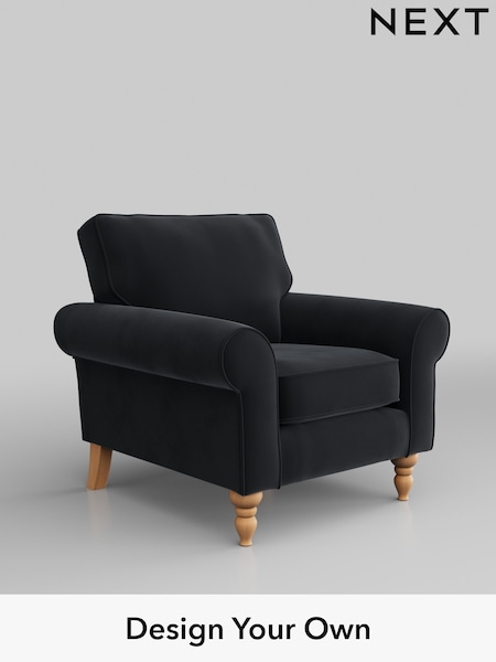 Plush Velvet Easy Clean/Charcoal Grey Mallory (M30485) | £625