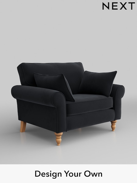 Plush Velvet Easy Clean/Charcoal Grey Mallory (M30485) | £725