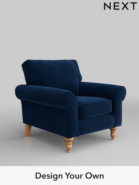 Plush Velvet Easy Clean/Navy Blue Mallory (M30493) | £625
