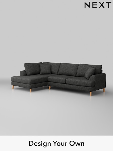 Boucle Weave Easy Clean/Charcoal Grey Parker (M30646) | £2,199