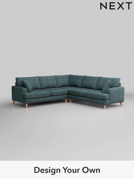 Boucle Weave Easy Clean/Dark Teal Green Parker (M30650) | £2,575