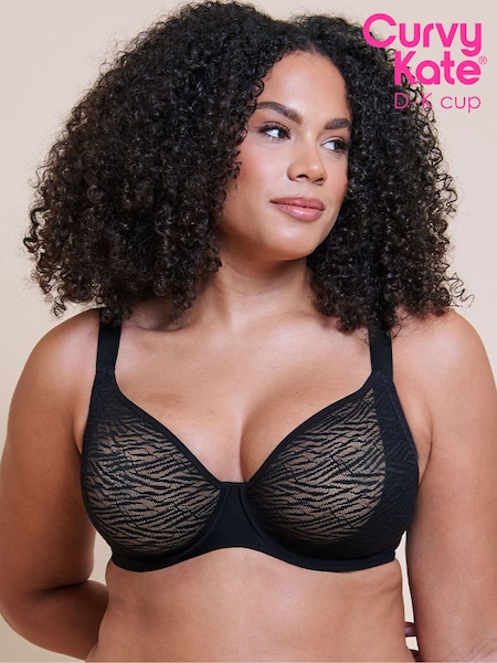 Black - Curvy Kate Smoothie Lace Moulded Balcony Bra