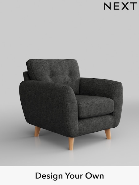 Boucle Weave Easy Clean/Charcoal Grey Wilson Buttoned Back (M31721) | £499