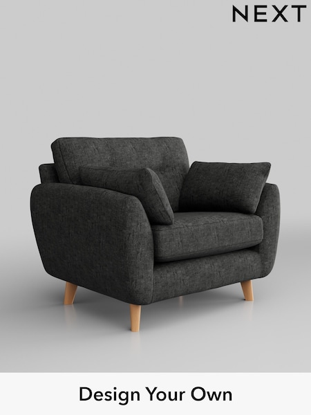 Boucle Weave Easy Clean/Charcoal Grey Wilson Buttoned Back (M31721) | £599