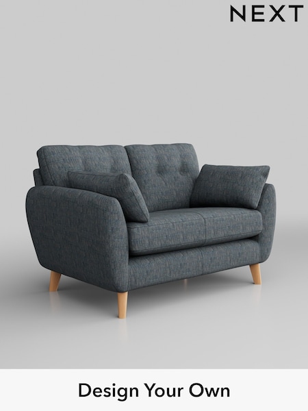 Boucle Weave Easy Clean/Dark Blue Wilson Buttoned Back (M31724) | £750