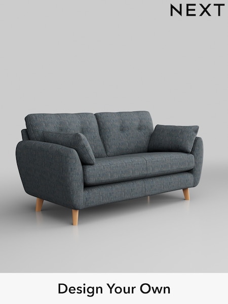 Boucle Weave Easy Clean/Dark Blue Wilson Buttoned Back (M31724) | £850