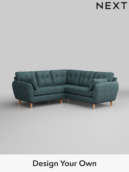 Boucle Weave Easy Clean/Dark Teal Green Wilson Buttoned Back (M31733) | £1,525