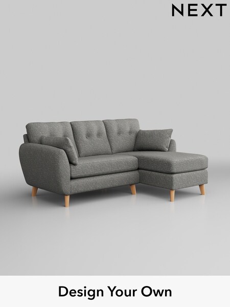 Chunky Boucle Easy Clean/Mid Grey Wilson Buttoned Back (M31757) | £1,575