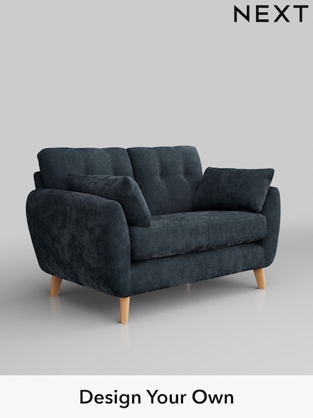 Distressed Velour/Midnight Blue Wilson Buttoned Back (M31829) | £850