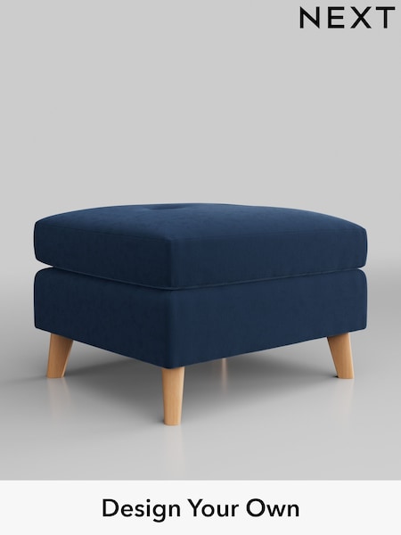 Plush Velvet Easy Clean/Airforce Blue Wilson Buttoned Back (M31863) | £350