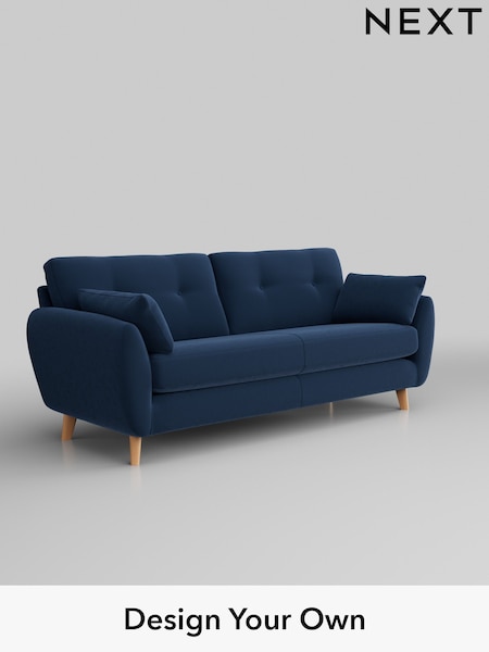 Plush Velvet Easy Clean/Airforce Blue Wilson Buttoned Back (M31863) | £1,150