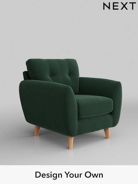 Plush Velvet Easy Clean/Bottle Green Wilson Buttoned Back (M31875) | £599