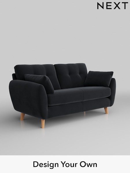 Plush Velvet Easy Clean/Charcoal Grey Wilson Buttoned Back (M31881) | £950