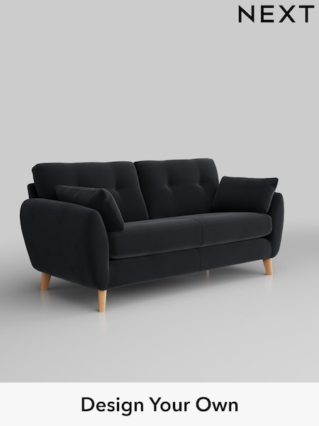 Plush Velvet Easy Clean/Charcoal Grey Wilson Buttoned Back (M31881) | £1,050