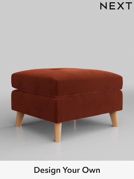 Plush Velvet Easy Clean/Ginger Orange Wilson Buttoned Back (M31884) | £350