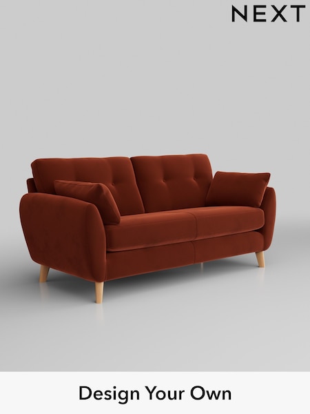 Plush Velvet Easy Clean/Ginger Orange Wilson Buttoned Back (M31884) | £1,050
