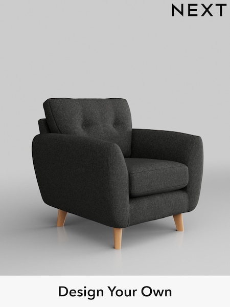 Tweedy Blend Easy Clean/Charcoal Grey Wilson Buttoned Back (M31956) | £499
