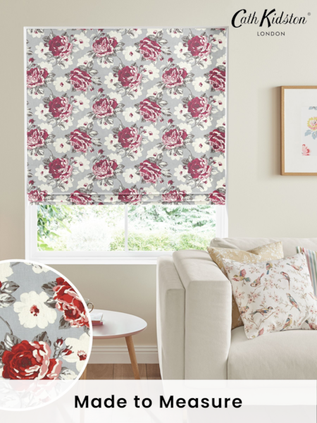 Cath Kidston Red 100% Cotton Rose Bloom Made To Measure Roman Blind (M32014) | £75