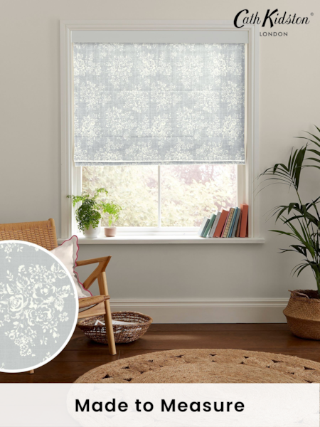 Cath Kidston Grey Washed Rose Made To Measure Roman 100% Cotton Blind (M32018) | £75