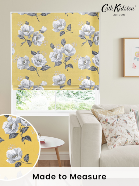 Cath Kidston Yellow 100% Cotton Wild Poppies Made To Measure Roman Blind (M32020) | £75